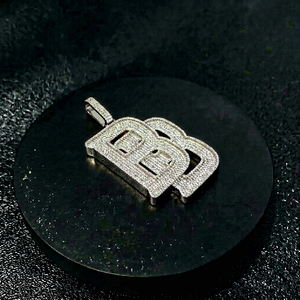 Custom Iced Out VVS Moissanite Letter Pendant 925 Silver Rose Gold Plated Logo Charm for Party Jewelry - Product Image 1