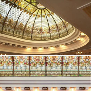 Vetrata di Tiffany con cupola in vetro colorato con cupola in vetro colorato fatto a mano con taglio a mano - Product Image 3