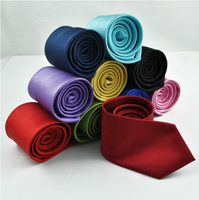Cravates décontractées 8 cm en 100 % polyester, durables, couleur unie, style chinois, en stock