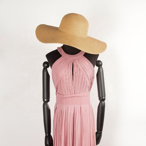 Sombrero de paja de papel para mujer moda sol playa flexible ala grande pesca informal rayas protector solar UV verano alta calidad al por mayor - Product Image 2