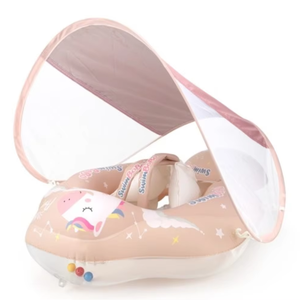 Flotador de Natación <span class=keywords><strong>para</strong></span> Bebé con Diseño de Unicornio de Dibujos Animados, con Sonajero, Protección Solar UPF50+, Anti-vuelco, Inflable, Juguete de Piscina <span class=keywords><strong>para</strong></span> Niños Pequeños - Product Image 1