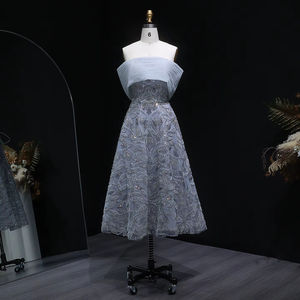 Jancember LSZ542 Dubai abu-abu gaun <span class=keywords><strong>Prom</strong></span> bahu terbuka manik-manik gaun A-line payet - Product Image 5