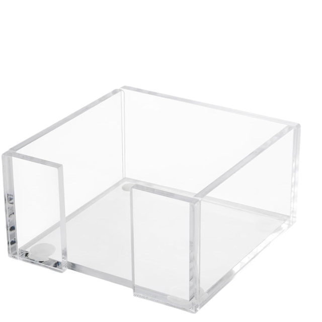 Jinda Modern Acrylic 3x3 Crystal Clear Pre-Assembled Freestanding Sticky Note Holder Notepad Dispenser Dorm Room Office Desk