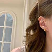 VEWANT Boucles d'oreilles Clicker Fleur de Lys en Argent Sterling 925 Plaqué Or 18K et Rhodium avec Zircon Cubique Pavé, Style Vintage, Cadeau de Fête pour Femme