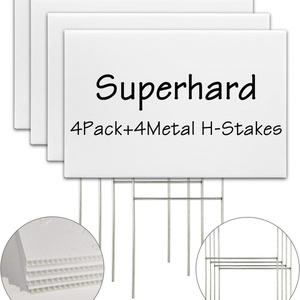 White Corrugated Plastic Yard <b>Sign</b> for Outdoor Use for Yard Sale Birthday Party <b>Garage</b> Sale Decorations Cut PP Includes Arrow - Product Image 3