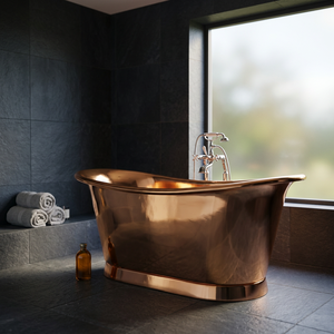 Bañera de Cobre Independiente, Plegable, Ecológica, Estilo Clásico Indio, para Uso en Baños de Lujo - Product Image 3