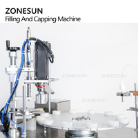 ZONESUN ZS-AFC1M Machine de remplissage et de bouchage automatique rotative monobloc 2-en-1 pour petites bouteilles en verre, idéale pour les huiles essentielles
