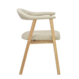 美国舒适木腿羊毛圈织物餐厅酒店婚礼木制餐椅带软垫 - Product Image 4