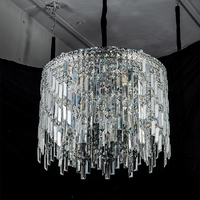 Luminaire moderne et luxueux Simple LED Rond Carré Creux Luminaire Lustre en cristal à lumière claire pour l'intérieur