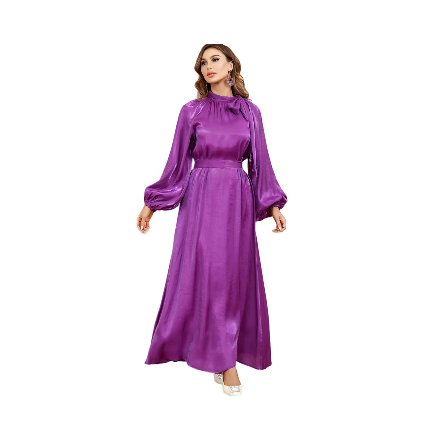 Abaya Moslim Jurk 2023 Dubai Voor Vrouwen Nieuwe Mode Luxe Casual Lange Elegante Turkse Dames Lange Mouw Jurken Met Lange Mouwen