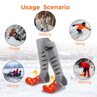 Chaussettes chauffantes intelligentes contrôlées par application, chaussettes chauffantes électriques rechargeables, 4 niveaux de température pour le ski, la chasse, l'hiver, les activités de plein air