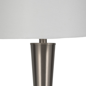 Contemporary Metal Slim Cone Table <b>Lamps</b> With White Shades For Bedroom Living Room Decor - Product Image 5