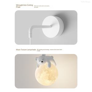 <b>Modern</b> Simple Iron LED Wall <b>Lamps</b> Wall-Mounted Dimmable Black <b>Shade</b> Creative Cartoon Living Room Small Chandelier - Product Image 3