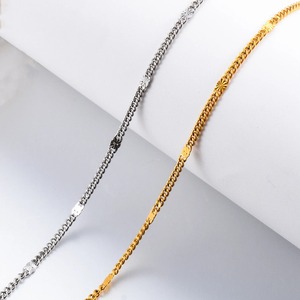Collier fin en acier inoxydable de 1,3 mm de largeur, chaîne à maillons minuscules embossés, pour femmes et hommes, couleur argent/or, collier créatif, bijoux cadeau - Product Image 2
