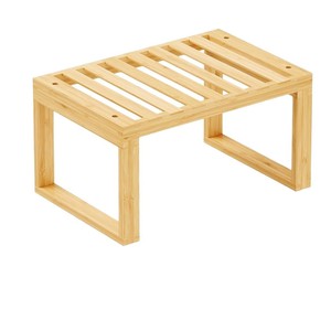 Estante de almacenamiento de madera de 2 niveles, organizador de escritorio para suministros de oficina y libros - Product Image 5