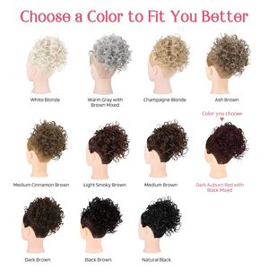 <span class=keywords><strong>Chignon</strong></span> synthétique bouclé crépu avec cordon de serrage, en fibre haute température, effet afro ébouriffé et volumineux, avec <span class=keywords><strong>filet</strong></span> élastique - Product Image 5