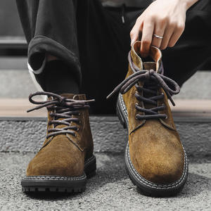 Botas de Trabajo Retro Estilo Americano 2026, Botas Cortas Antideslizantes, Zapatos de Piel Genuina con Punta Reforzada y Caña Alta - Product Image 3