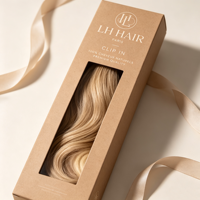 Boîte d'emballage pour extensions de cheveux en matériaux recyclés écologiques personnalisés, boîte de perruque de luxe, design rigide et robuste, emballage pour extensions de cheveux