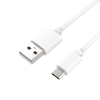 Harga grosir pabrik kabel data pengisi daya ponsel usb mikro 2,4 A warna putih untuk jalur telepon Android