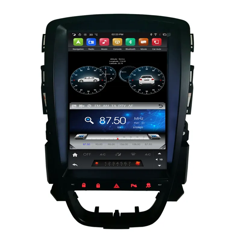 KANOR 4g ram 수직 화면 안드로이드 9.0 시스템 자동차 gps 멀티미디어 비디오 라디오 플레이어 opel astra j 자동차 네비게이션