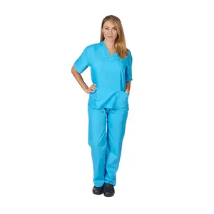 All'ingrosso set di uniformi ospedaliere per infermiere Spa stampate a 4 vie top e pantaloni Unisex per lo Scrub medico uniforme per le donne degli uomini