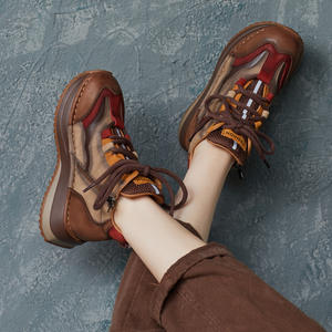 Botas Impermeables hasta la Rodilla con Plataforma y Punta Redonda de Cuero Genuino Estilo Británico Elegante con Combinación de Colores - Product Image 3