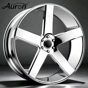 Jante en alliage d'aluminium Auron 5 branches polie monobloc moulée pour la mise à niveau des voitures particulières, roues Ford - Product Image 1