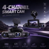 Caméra embarquée Quad 2K avec Wi-Fi intégré, écran IPS 3 pouces, 128 Go, H.265, moniteur de stationnement, système G-Sensor, enregistreur vidéo, garantie 1 an