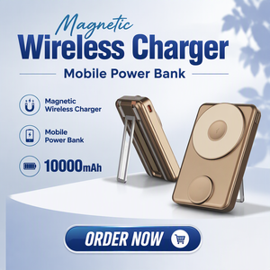 Supporto Magnetico per Telefono con Power Bank Wireless da 10000mAh, Ricarica Rapida, Logo Personalizzabile, Power Bank Portatile - Product Image 1