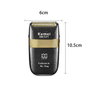 Afeitadora Eléctrica Kemei Km T371 con Pantalla Digital, Resistente al Agua, Recargable, para Hombre, 6 cm x 10.5 cm, Cuchilla Doble - Product Image 1