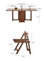 Table à manger multifonctionnelle en bois massif pour la maison, rétractable et pliable 	   Meubles de salon Meubles de salle à manger
