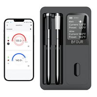 Thermomètre alimentaire numérique sans fil intelligent pour barbecue, étanche, avec port Bluetooth, plage de mesure 0-100°C, pour la cuisine