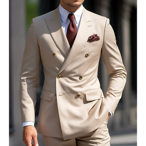 Trajes de lujo <span class=keywords><strong>para</strong></span> hombre, conjunto completo de doble botonadura elegante, solapa en pico, chaqueta de fiesta de noche de alta calidad, chaqueta Terno de 2 piezas, Pantalones - Product Image 1