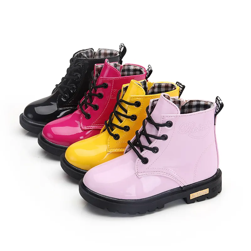 Children's Boots Size 21-37 Kids Boots PU Leather Waterproof Kids Snow Shoes Warm Winter Boots For Girls Boys Fashion Sneakers