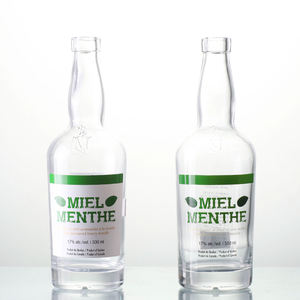 Botella de Vidrio Transparente Blanca de 750 ml para Licor, <span class=keywords><strong>Aperitivo</strong></span> o Vino, con Cuello de Barra de 18.5 mm, Fabricada en China - Product Image 5