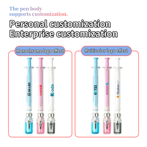 Pulpen Gel Tinta Hitam Bentuk Jarum Suntik Plastik Desain Baru, Dapat Dihapus, Ujung 0.38mm, untuk Sekolah, Perawat, Pelajar, Menulis - Product Image 3