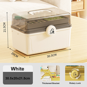 Hộp thuốc có khóa nhựa ba lớp hộp thuốc công suất lớn hộp thuốc sơ cứu cho văn phòng trường học tại nhà - Product Image 4
