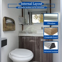 Promotion : Remorque WC Mobile 2 Cabines, Mono-essieu, avec Lavabo et Miroir, pour Événements Extérieurs et Chantiers
