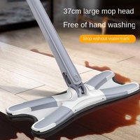 Outil de nettoyage à domicile vadrouille plate de 37cm à essorage automatique lavage mains libres conception papillon vadrouille de remplacement pour le sol domestique