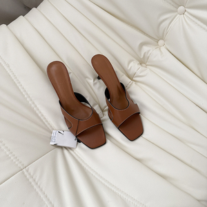 Correas de tacón para mujer en la parte delantera con detalle de costura Zapatos Tacón de aguja Sandalias de punta cuadrada Talla 35-42 - Product Image 6