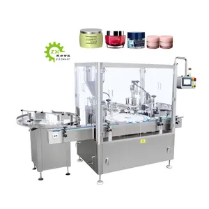 ZXSMART Automatic Chuck Cosmetic Skin Care Cream Lotion Glass Bottle Filling Capping Machine