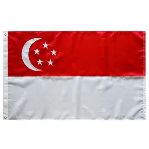 3X5ft sulaman sulaman sulaman negara nasional Singapura bendera poliester disesuaikan Singapura 210D bendera nilon