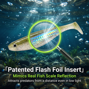 เหยื่อปลอมแบบนิ่ม Flash-J รุ่น Shad พร้อมหางสั่นสะเทือนด้วยแผ่นฟอยล์สะท้อนแสง สำหรับตก<span class=keywords><strong>ปลา</strong></span>ไพค์และปลากะพง - Product Image 2