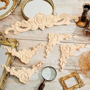 <span class=keywords><strong>Apliques</strong></span> <span class=keywords><strong>de</strong></span> flores talladas <span class=keywords><strong>de</strong></span> madera antigua <span class=keywords><strong>de</strong></span> tamaño medio, calcomanía <span class=keywords><strong>de</strong></span> madera maciza <span class=keywords><strong>para</strong></span> muebles, cama, puerta, espejo, armario - Product Image 3