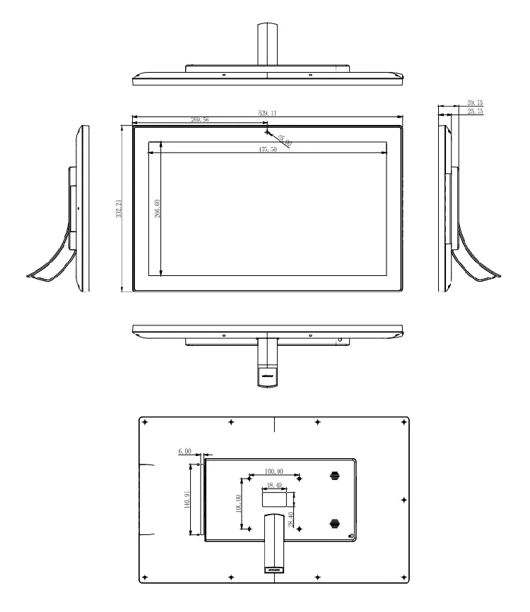 13.3 "15.6" 18.5 "21.5" 24 "27" ウォールマウント容量性産業用タッチディスプレイnfcタブレットlinux Android poeタッチスクリーンモニター