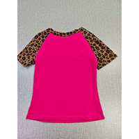 Set 2 Potong Motif Leopard Pinggang Tinggi Atasan Lengan Pendek dan Celana Pendek untuk Wanita dengan Bando Pakaian Sehari-hari Logo Kustom Streetwear OEM