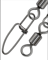 Émerillon pliable en cuivre avec mousqueton de sécurité pour la pêche en eau salée, accessoires de pêche