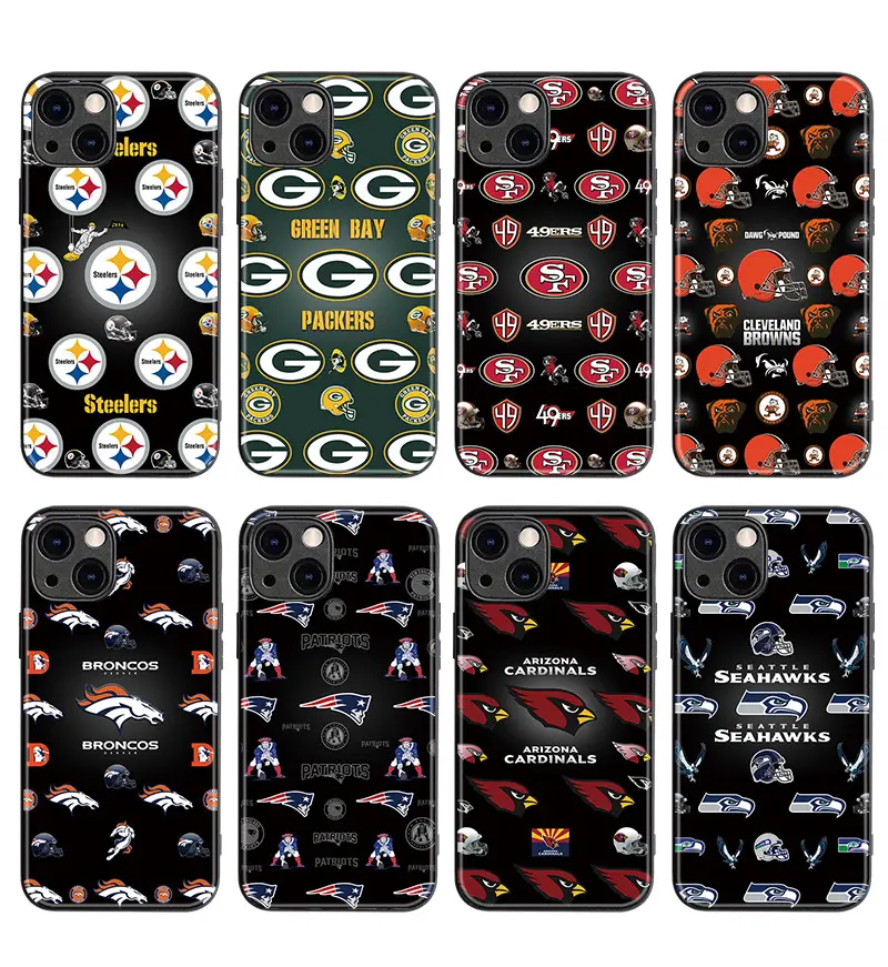 Luxury NFL football teams Scratch Resistant Shockproof Thin Acrylic Tempered Glass Phone Case customized Phone Case