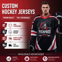 Jersey Hoki Es Bordir Kustom Pro Bernapas Jersey Hoki Es Kustom Lengan Panjang Remaja Dewasa