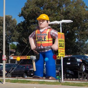 PVC/Oxford bơm hơi khổng lồ nhân vật hình người 3D mô hình công nhân bơm hơi với Máy thổi miễn phí thổi lên người xây dựng công nhân xây dựng - Product Image 3